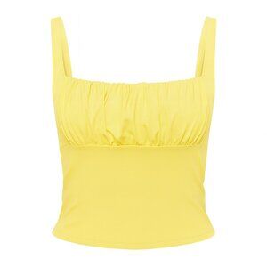 Sunshine Yellow Ruched Tank Top (Size Small)